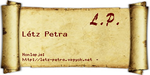 Létz Petra névjegykártya