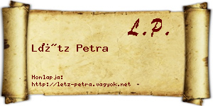 Létz Petra névjegykártya